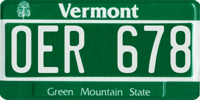VT license plate OER678
