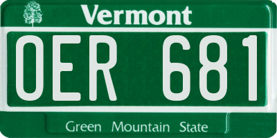 VT license plate OER681