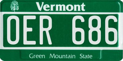 VT license plate OER686