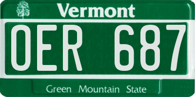 VT license plate OER687