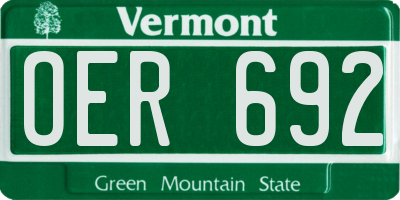 VT license plate OER692