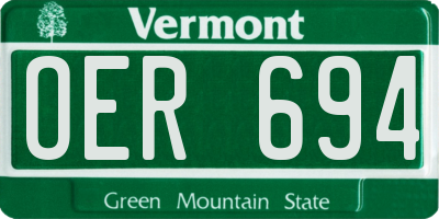 VT license plate OER694