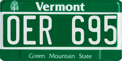 VT license plate OER695
