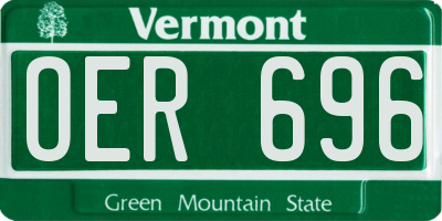 VT license plate OER696