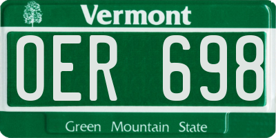 VT license plate OER698