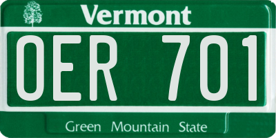VT license plate OER701