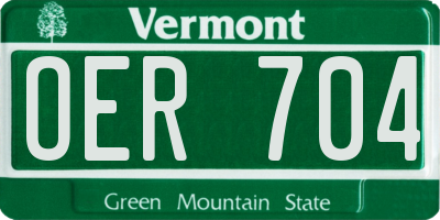 VT license plate OER704
