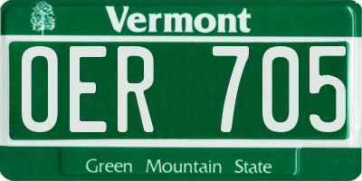 VT license plate OER705
