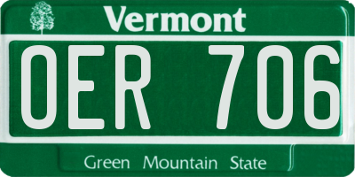 VT license plate OER706