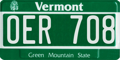 VT license plate OER708