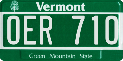 VT license plate OER710