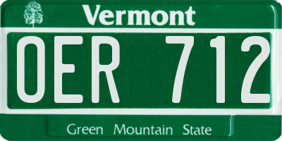 VT license plate OER712