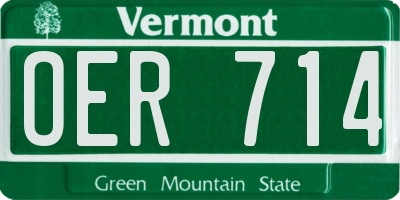 VT license plate OER714