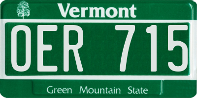 VT license plate OER715