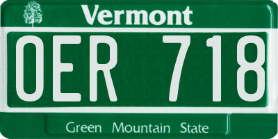 VT license plate OER718