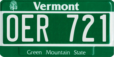VT license plate OER721