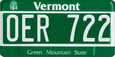 VT license plate OER722