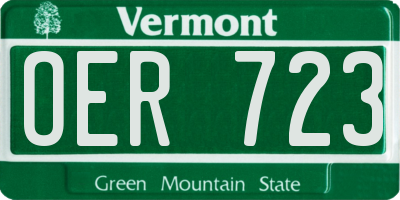 VT license plate OER723