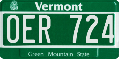 VT license plate OER724
