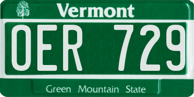 VT license plate OER729