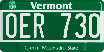 VT license plate OER730
