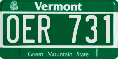 VT license plate OER731