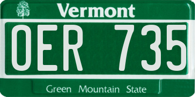VT license plate OER735