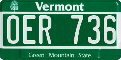 VT license plate OER736