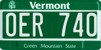 VT license plate OER740