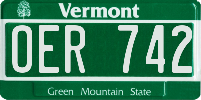 VT license plate OER742