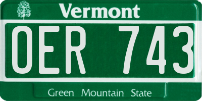 VT license plate OER743