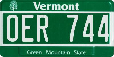 VT license plate OER744