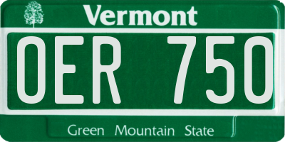 VT license plate OER750