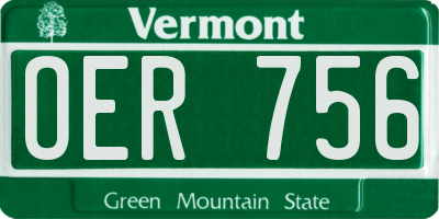 VT license plate OER756