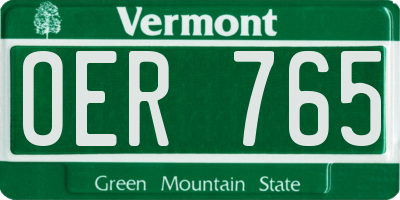 VT license plate OER765