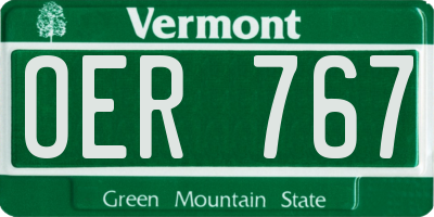 VT license plate OER767
