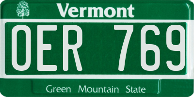 VT license plate OER769