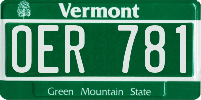VT license plate OER781