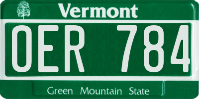 VT license plate OER784