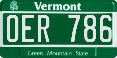 VT license plate OER786