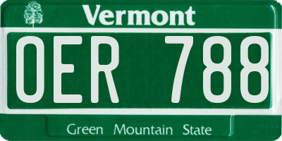 VT license plate OER788