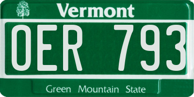 VT license plate OER793