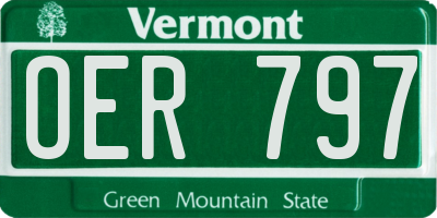 VT license plate OER797