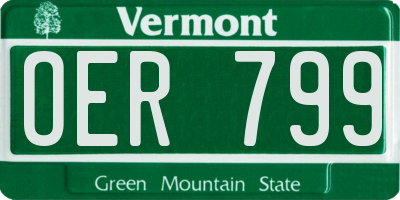 VT license plate OER799