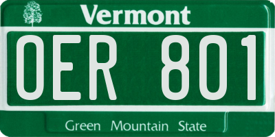VT license plate OER801