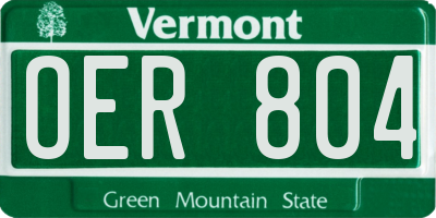 VT license plate OER804