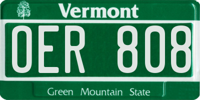 VT license plate OER808