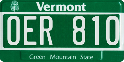 VT license plate OER810