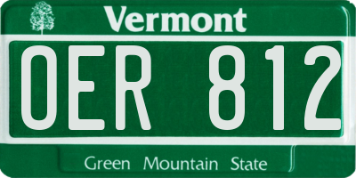 VT license plate OER812