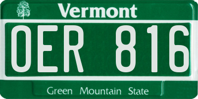 VT license plate OER816
